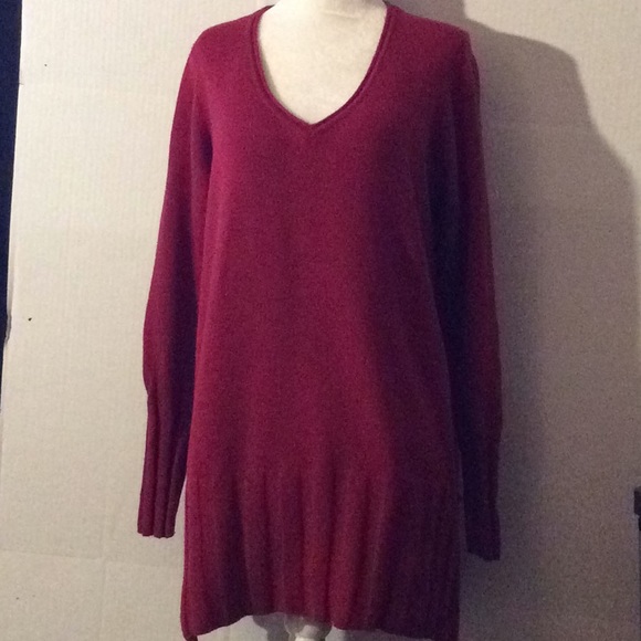 COPY - Eileen Fisher red merino wool wool tunic # M - Picture 1 of 8